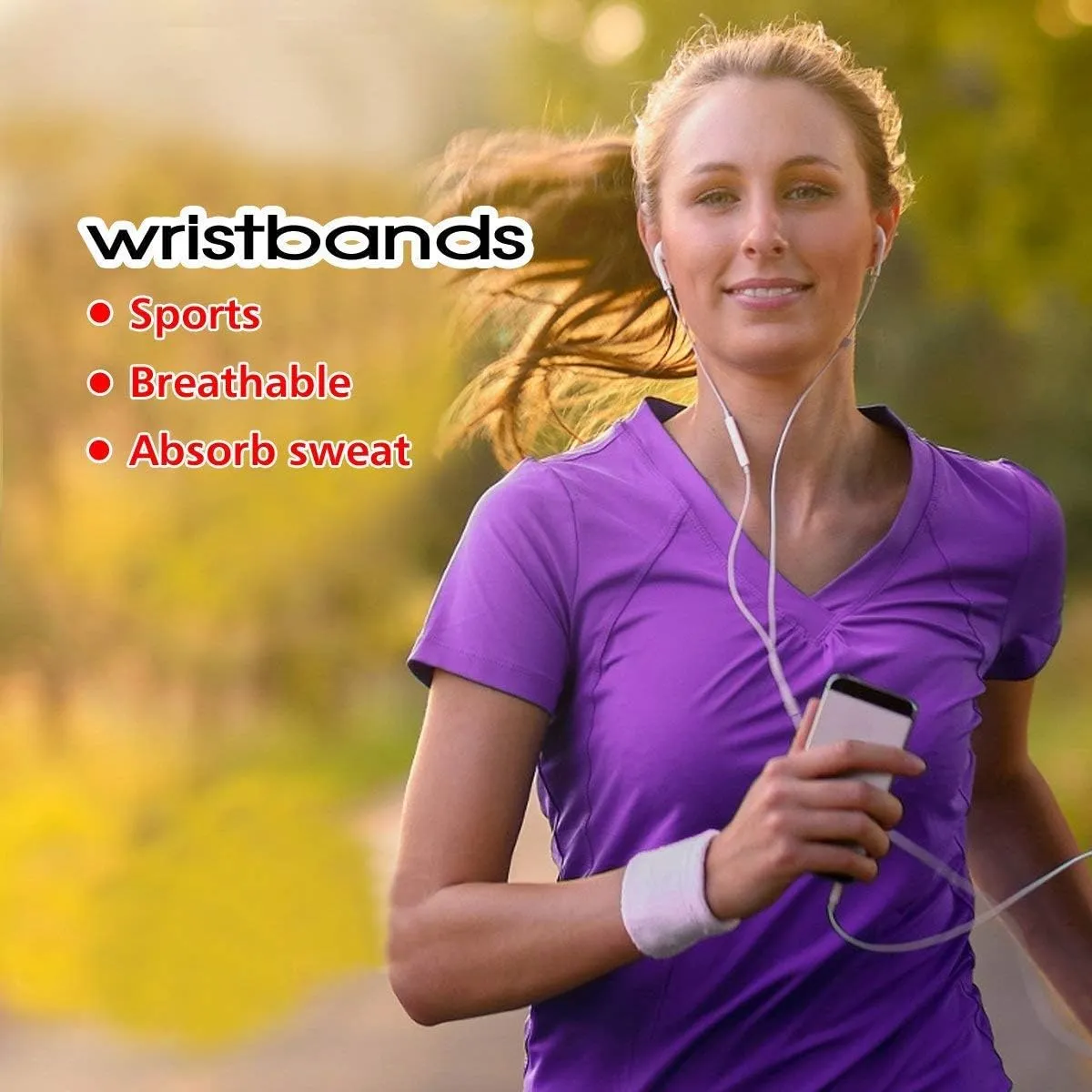10 Pairs Sports Wristbands, Wrist Sweatbands for Men & Women, Stretchy & Sweat Absorbing Cotton Terry,Perfect for Basketball, Football, Tennis, Soccer, Running & Working Out