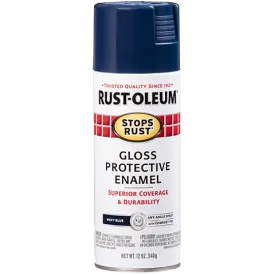 12 OZ Stops Rust Protective Enamel Spray Paint - Gloss Navy Blue