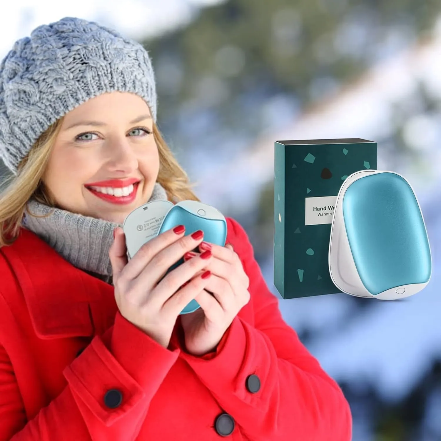 2 Pack Hand Warmers Rechargeable, 8000mAh Electric Portable Pocket Hand Warmer/Power Bank, Great for Outdoor Sports, Hunting, Golf, Camping, Warm Gifts for Women, Men