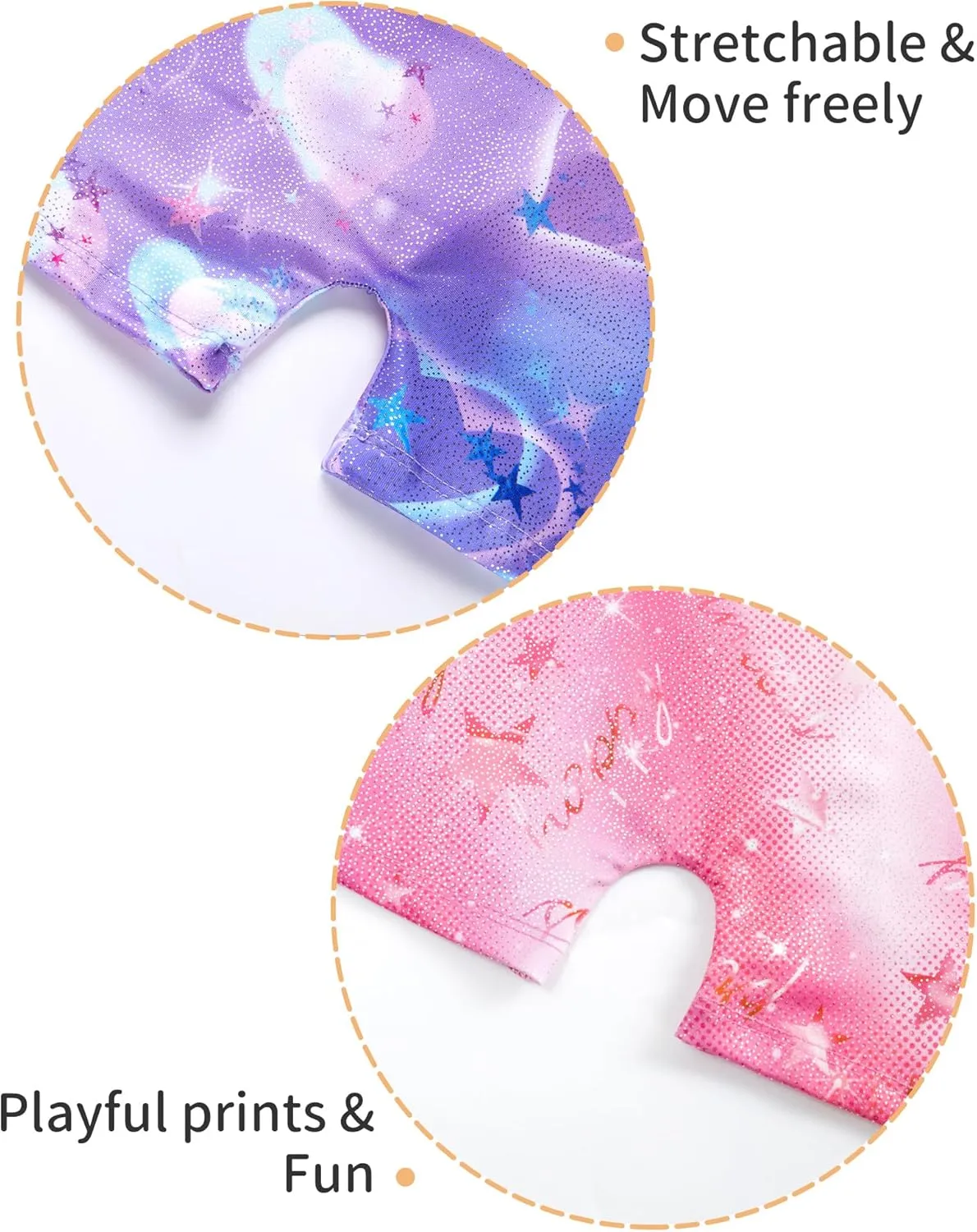 2 Pack Leotard for Girls Gymnastics Sparkly Tumbling Unitards with Shorts Sleeveless One Piece Biketards