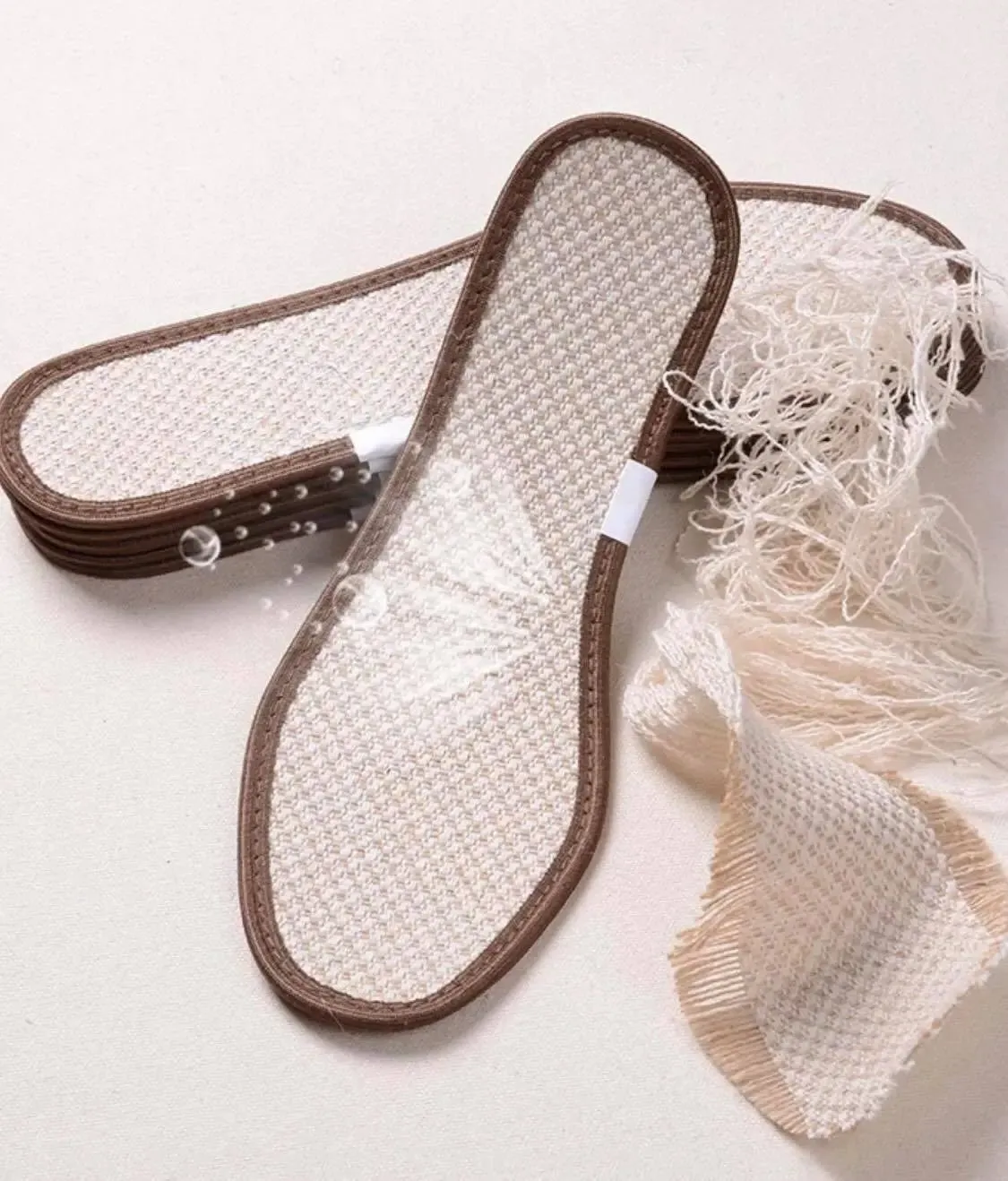 3 Pairs Bamboo Fiber Charcoal Flax Insoles Shoe Pad Comfort Dry Anti Odor
