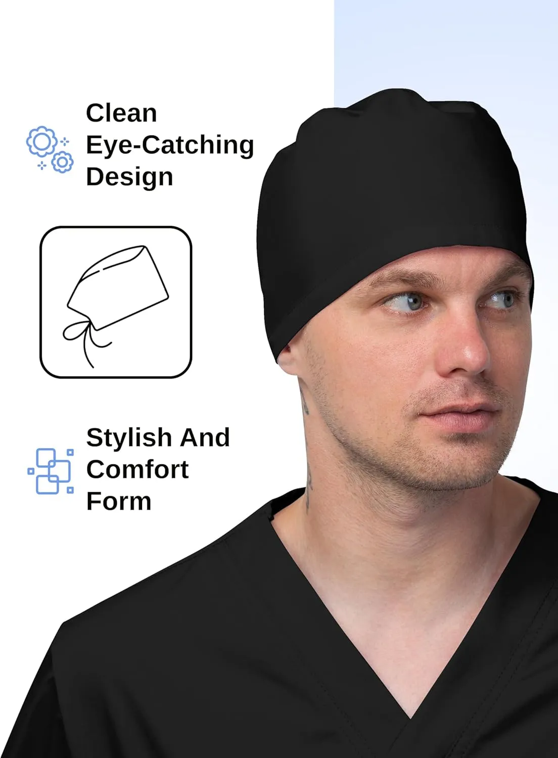 4 Pack Solid Colour Working Cap for Comfortable and Stylish Healthcare Professionals