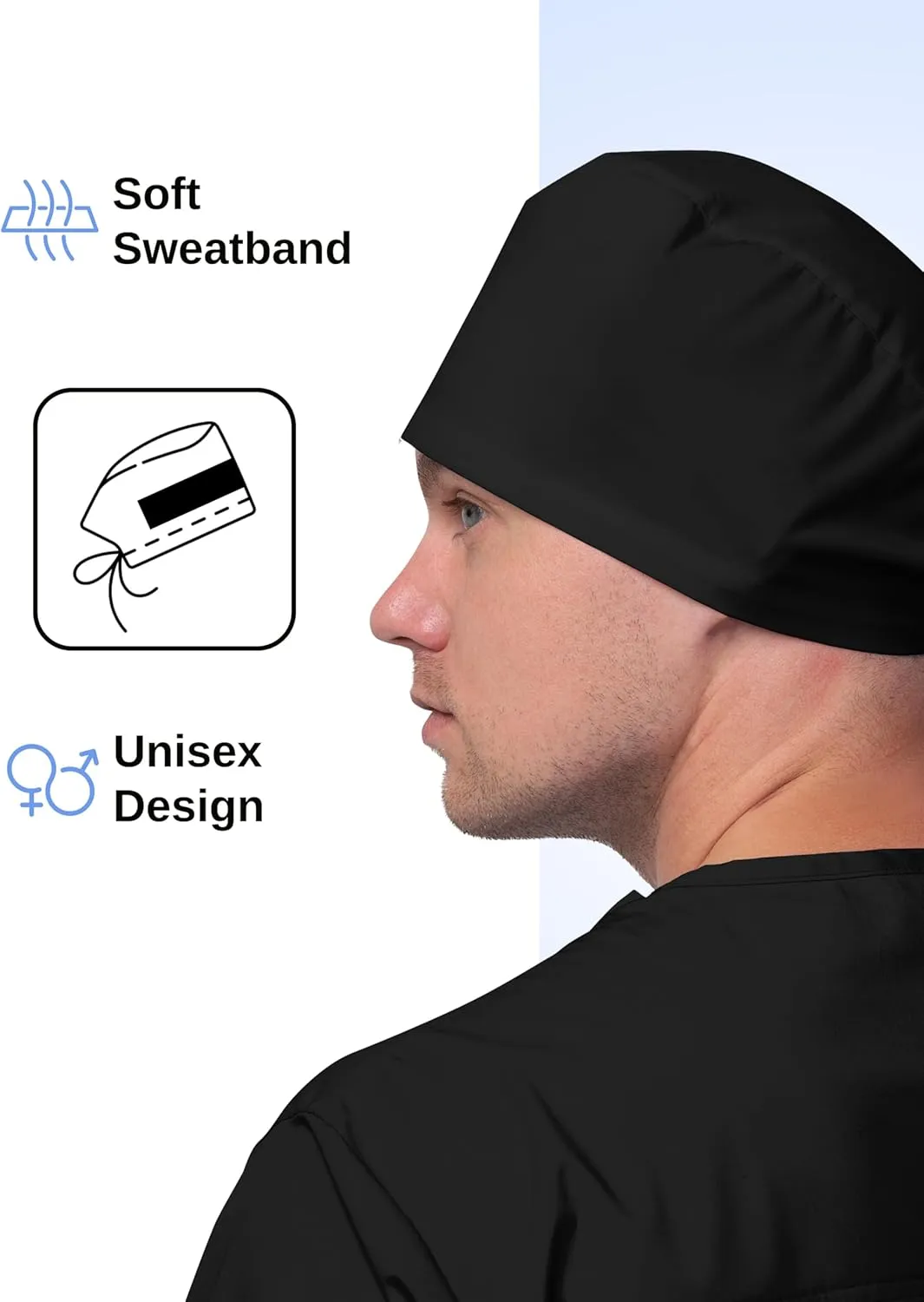 4 Pack Solid Colour Working Cap for Comfortable and Stylish Healthcare Professionals