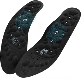 Acupressure Insoles for Men and Women - Orthopedic Acupoint Massage Insoles with Magnetic Technology, Shock Absorption, Non-Slip, Feet and Arch Support (Black, L(Men 9.5-12/Women 10.5-13))
