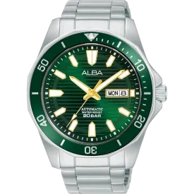 Alba Active Analogue Stainless Steel Green Dial Watch AL4449X
