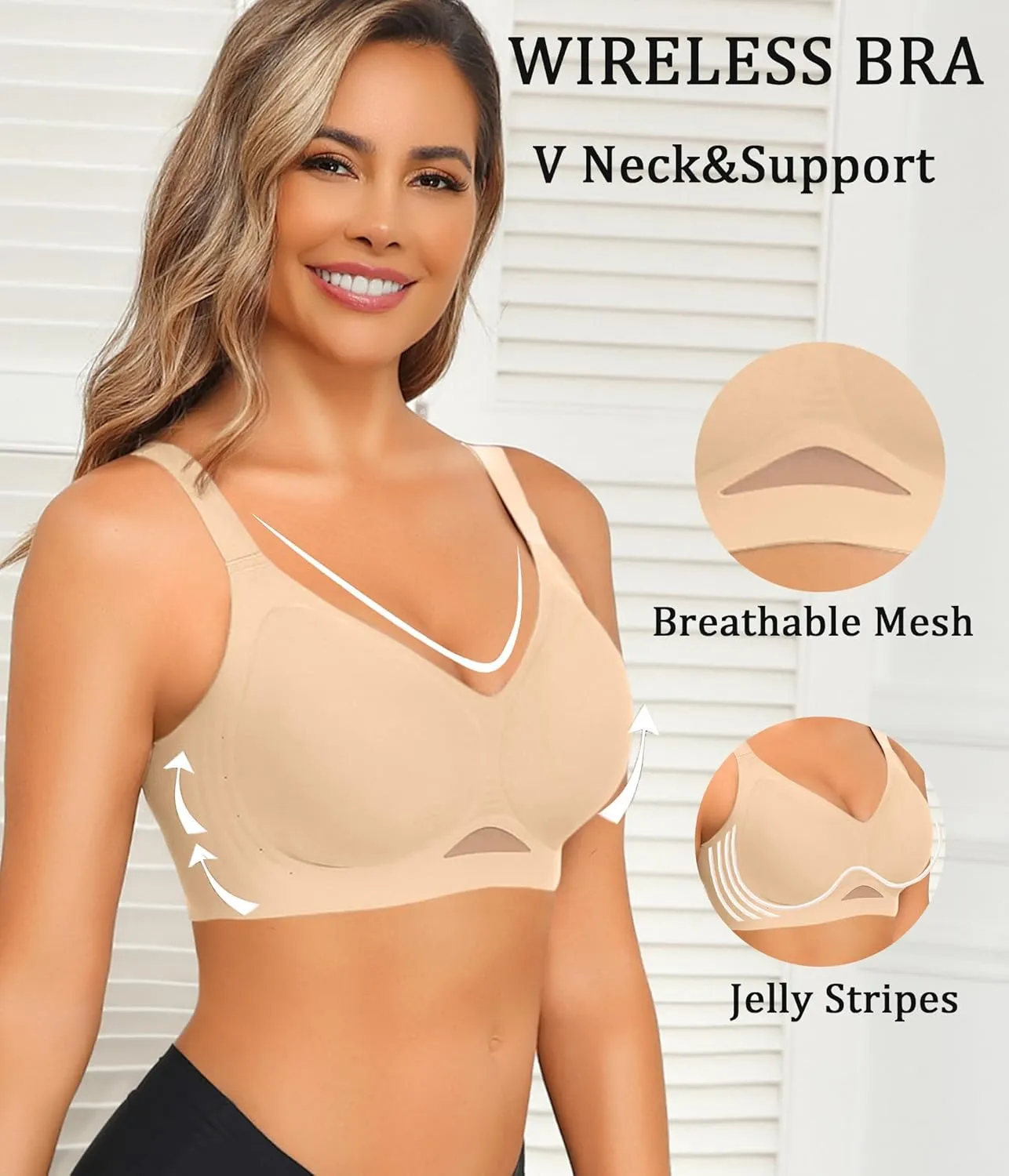 Avidlove Wireless Bras for Women Bras No Underwire Seamless Push Up Bralette Full Coverage Comfort Bra Everyday Bra