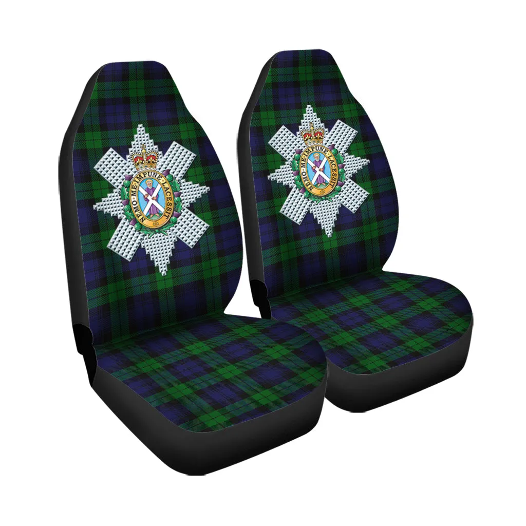 Black Watch Tartan Car Seat Cover with Family Crest