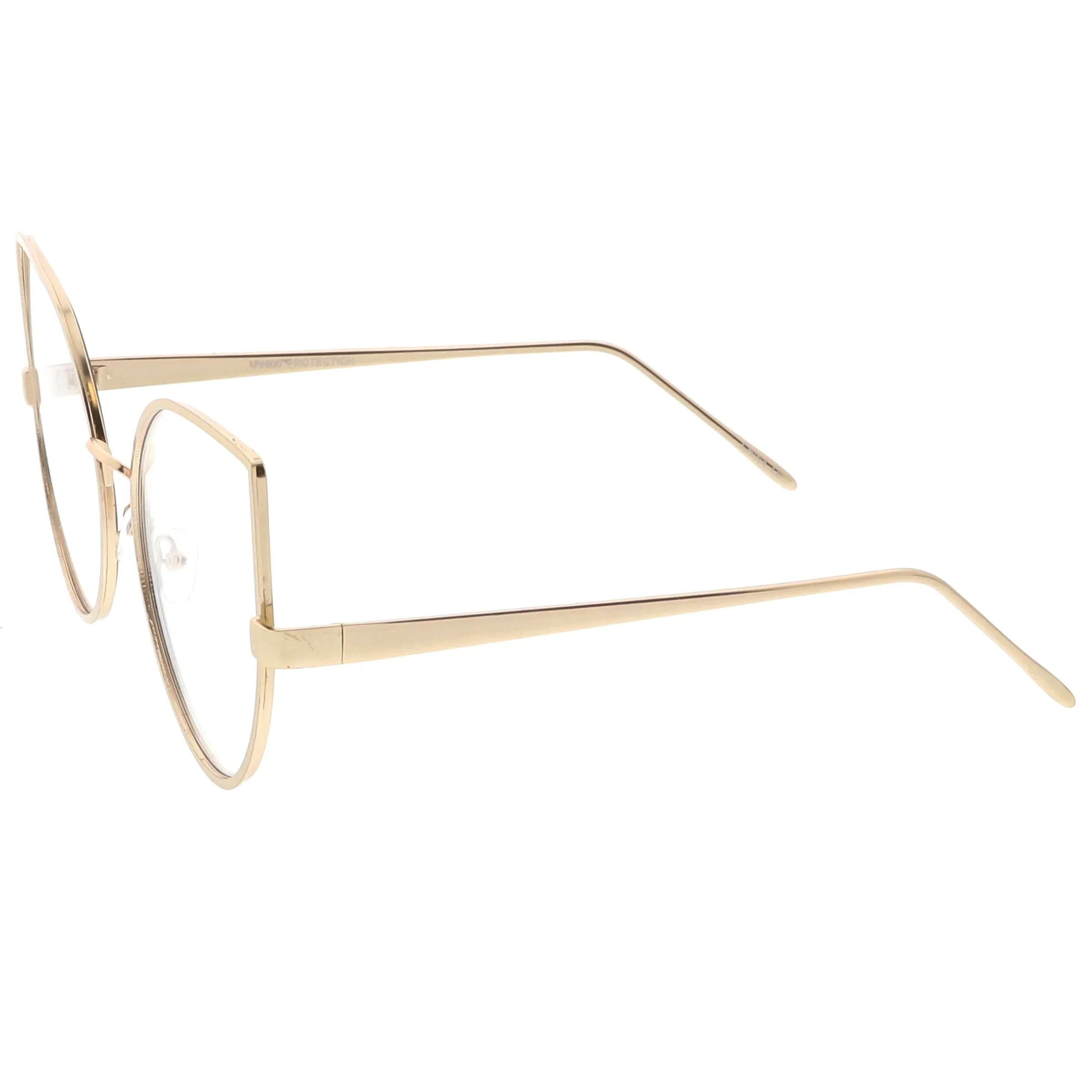 Blue Light Filtering Women's Oversize Modern Clear Flat Lens Cat Eye Glasses C337