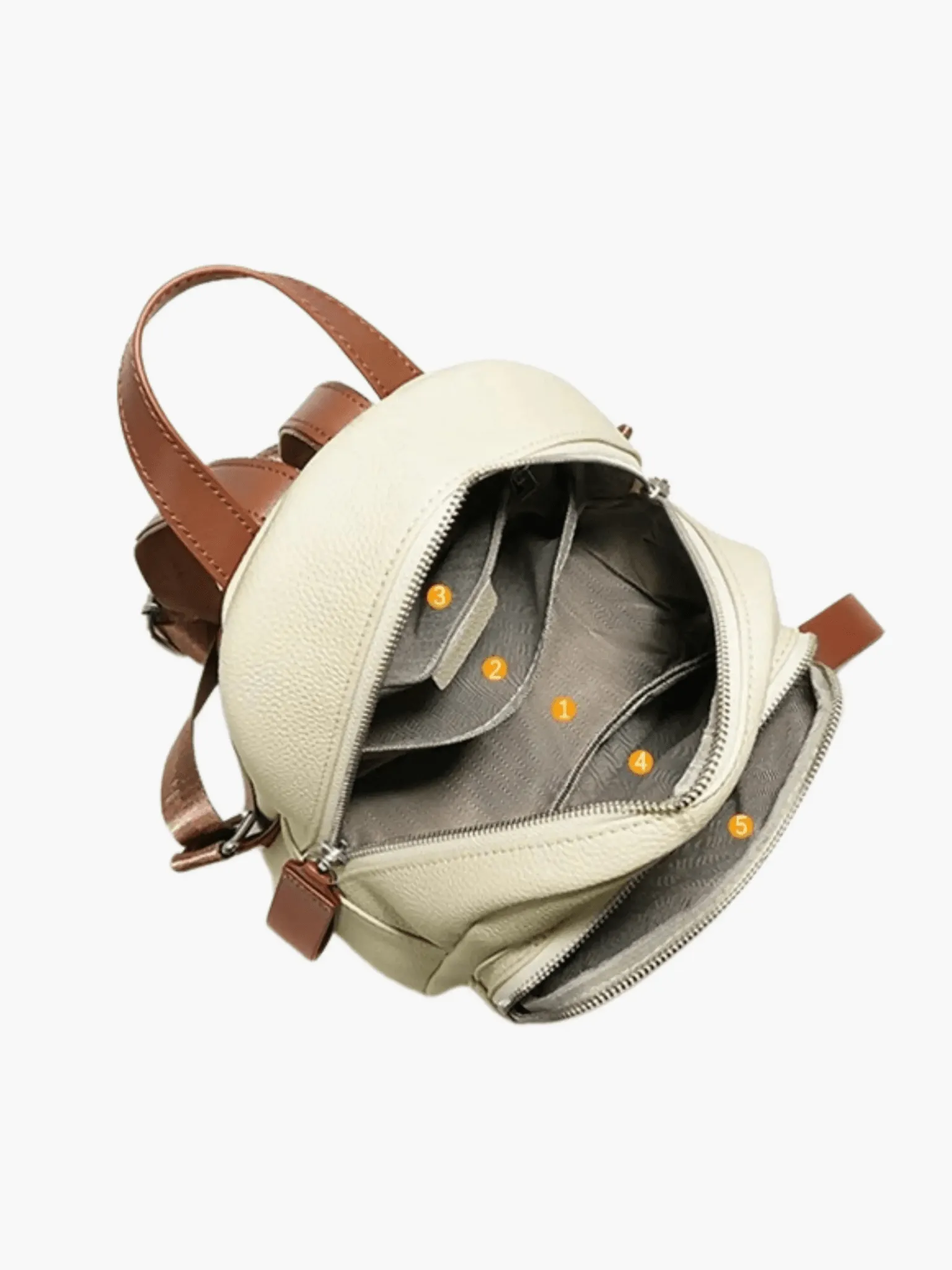 Brooke | Sleek Leather Backpack with Contrasting Details
