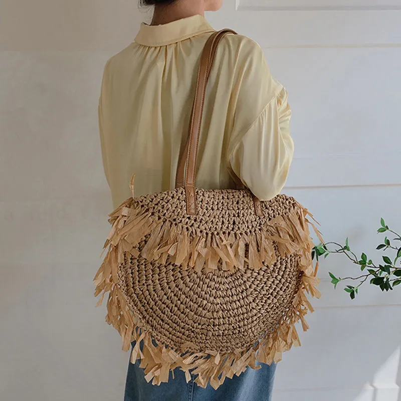 Claire Straw Shoulder Bag