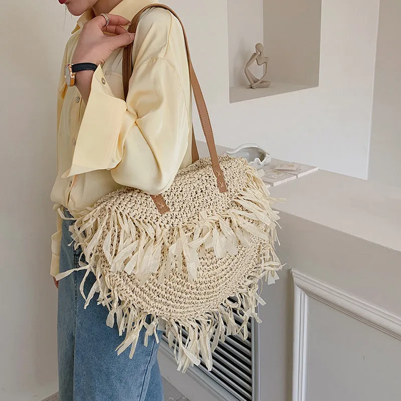 Claire Straw Shoulder Bag