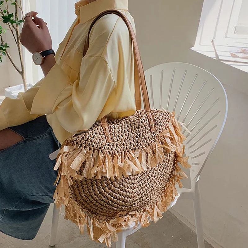 Claire Straw Shoulder Bag