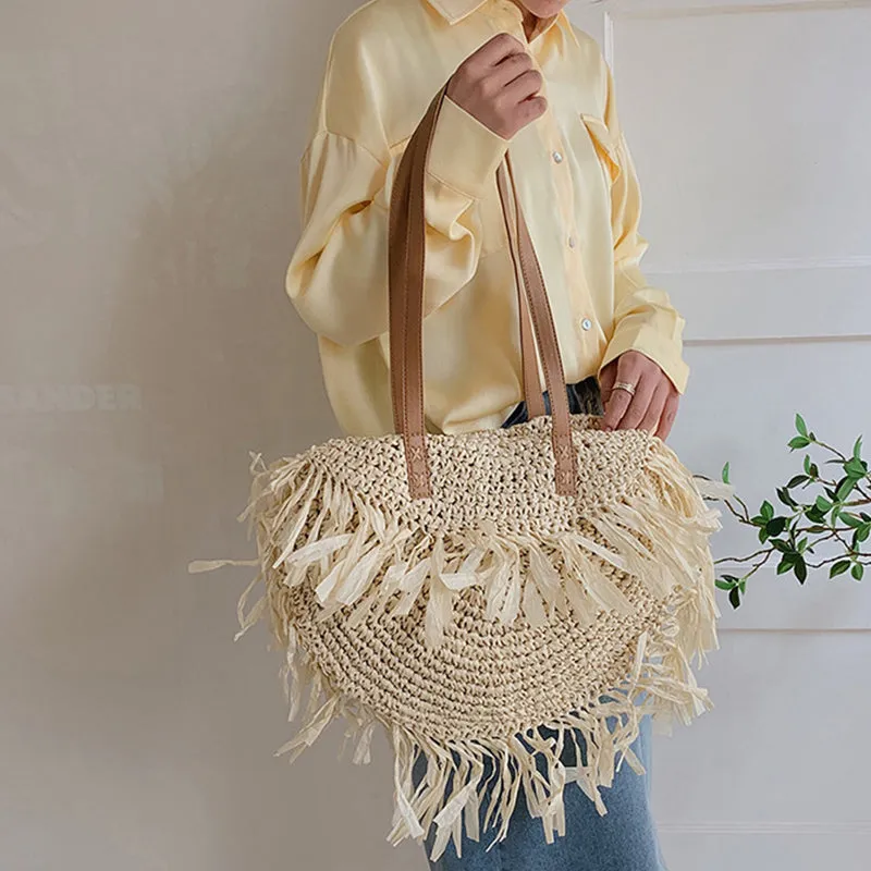 Claire Straw Shoulder Bag