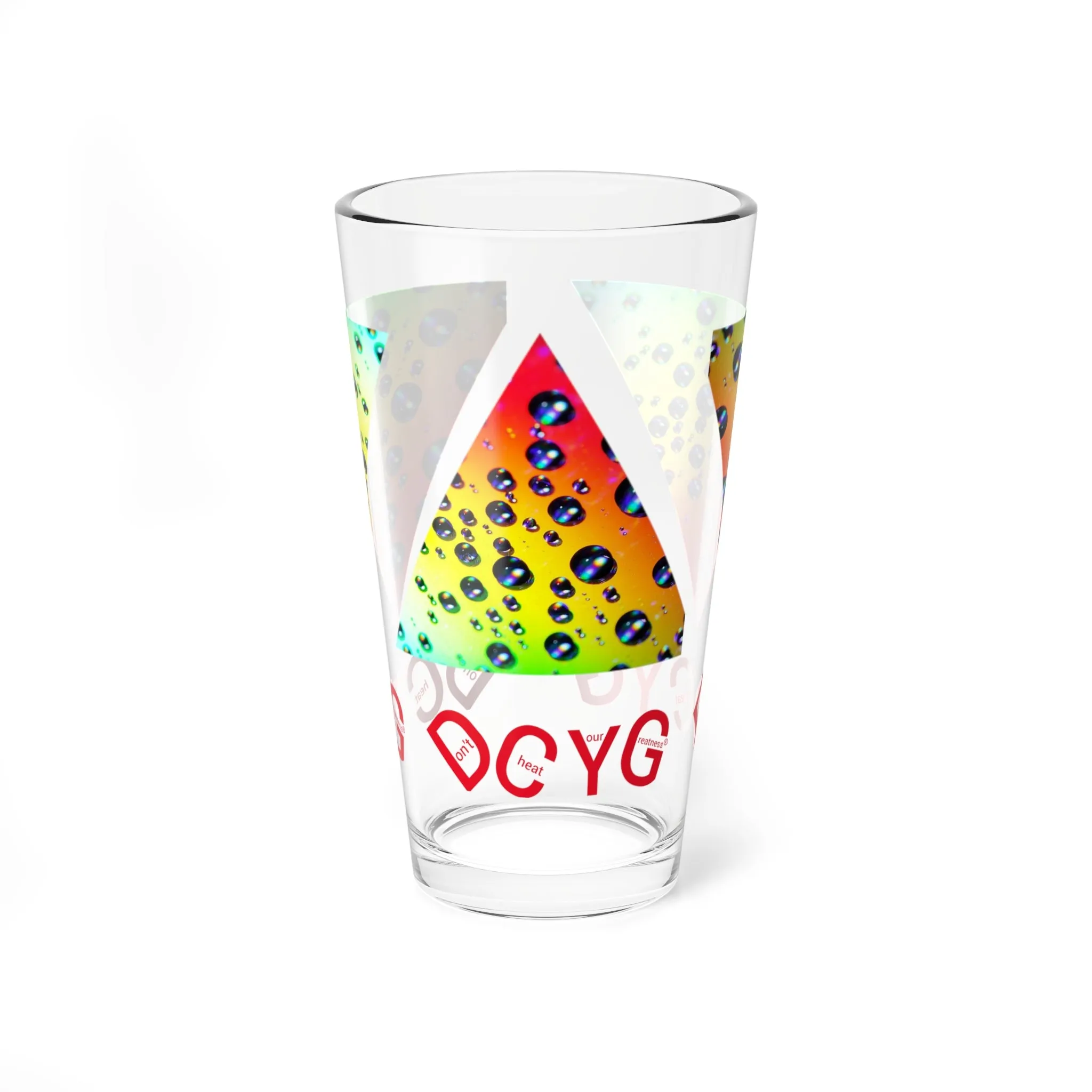 DCYG Orange & Yellow Mixing Glass, 16oz