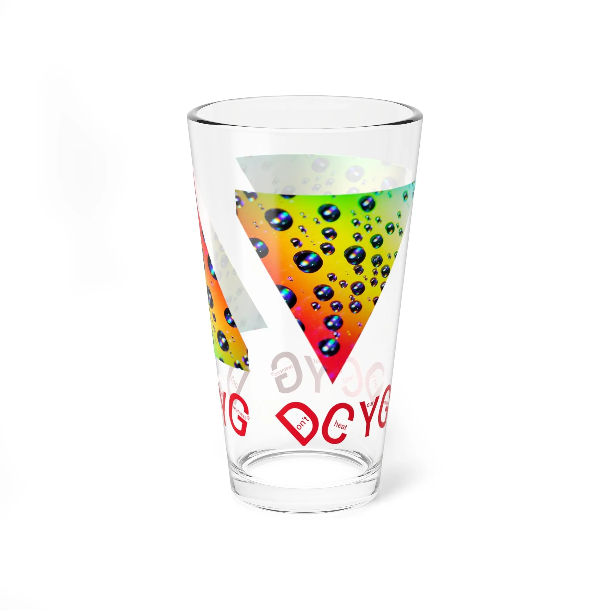 DCYG Orange & Yellow Mixing Glass, 16oz