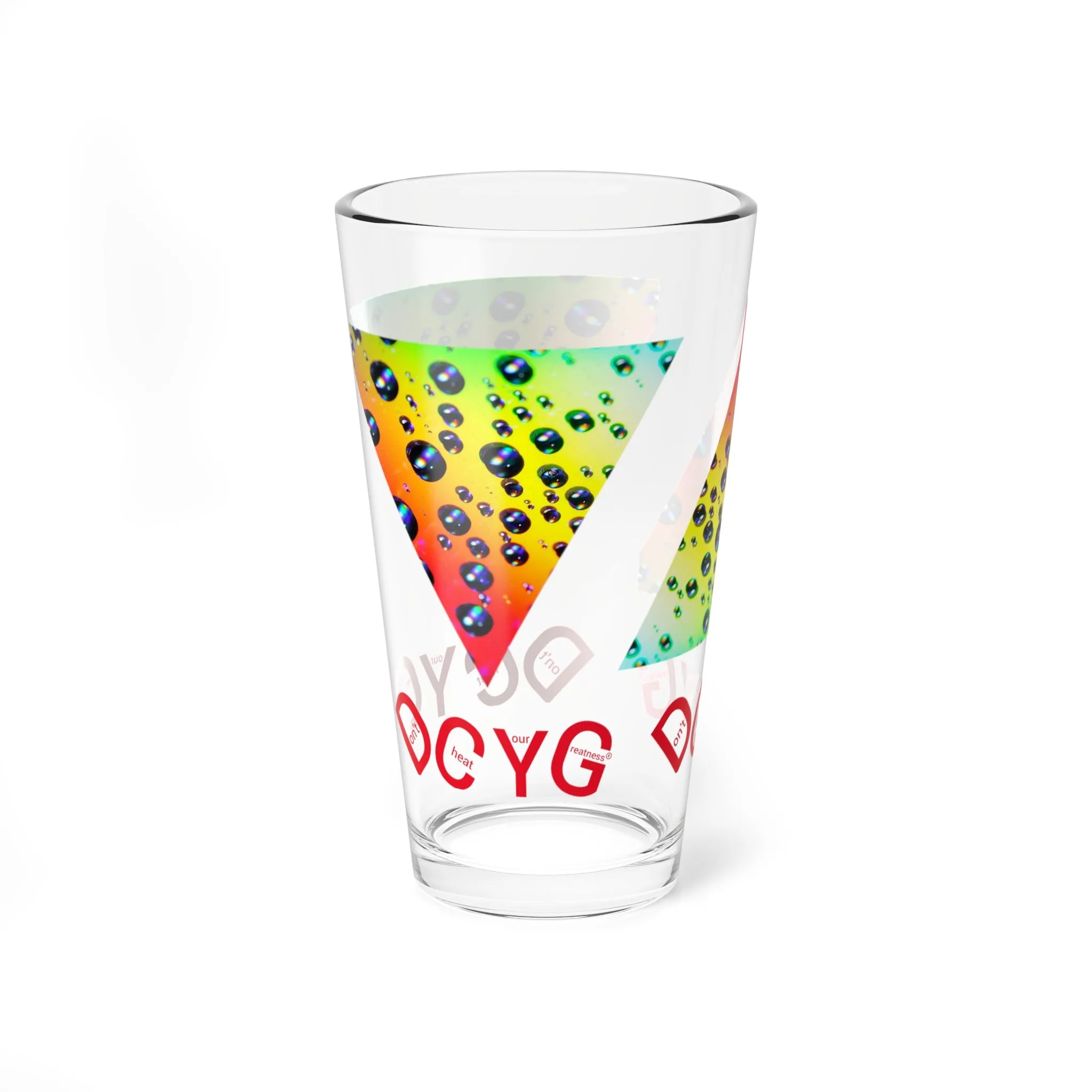 DCYG Orange & Yellow Mixing Glass, 16oz