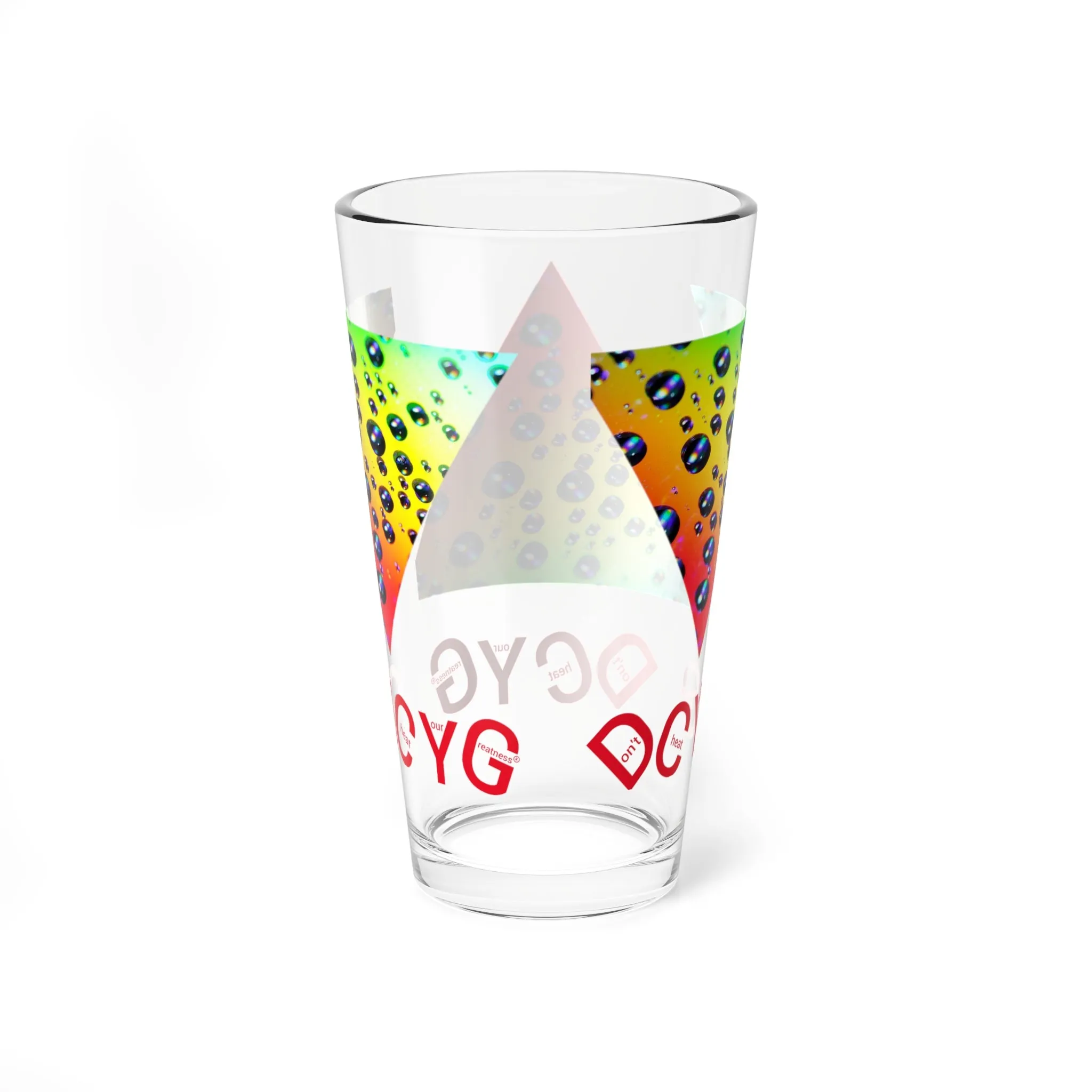 DCYG Orange & Yellow Mixing Glass, 16oz