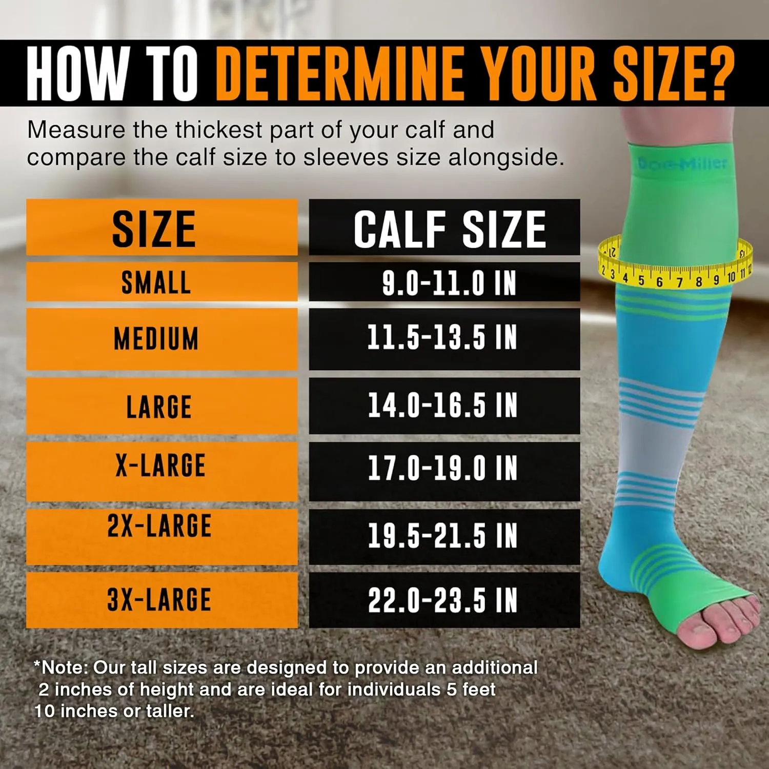 Doc Miller Toeless Compression Socks Women and Men  Open Toe Calf Support, 20-30mmHg Knee-High Sleeves, Lightweight, 1 Pair