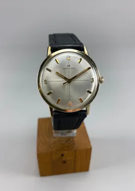 Elegant and Sophisticated 10K Gold Mid-Century Modern Hamilton Wristwatch