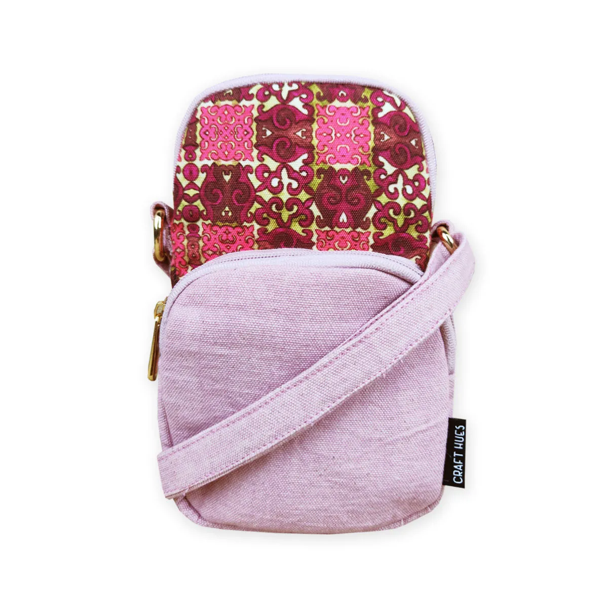 Front Pocket Mobile Sling- Pink Knot