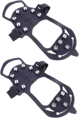GALPADA 2Pcs Winter Spikes Skid Crampons for Shoes Outdoor Ice Grippers for Boots Sports Casual Dress Footwear Easy to Install Flexible Design for Snow Ice Safety