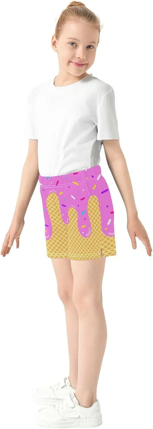 Girls Athletic Shorts Summer Casual Girls Sports Shorts with Pockets for 7-15Y