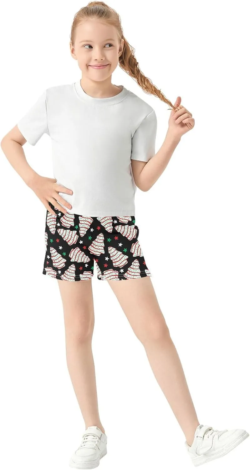 Girls Athletic Shorts Summer Casual Girls Sports Shorts with Pockets for 7-15Y