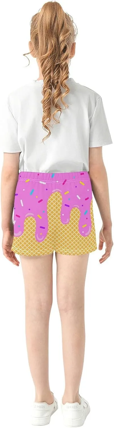 Girls Athletic Shorts Summer Casual Girls Sports Shorts with Pockets for 7-15Y
