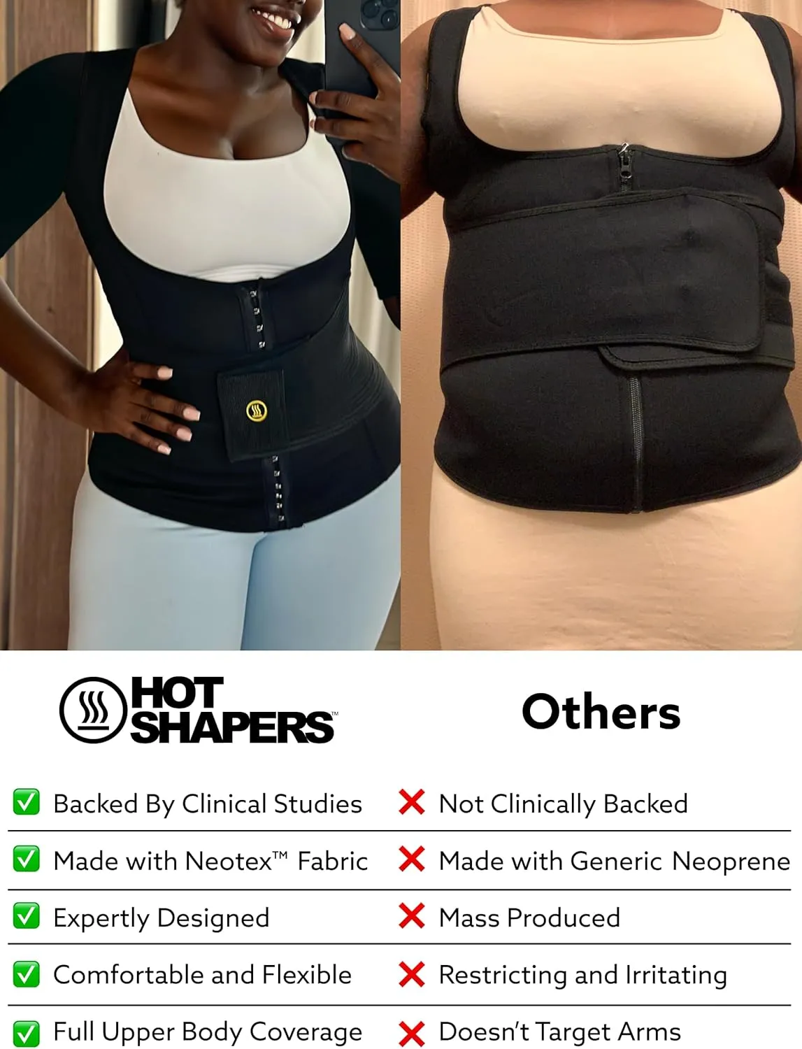 HOT SHAPERS Womens Sleeved Body Sculpting Kit - Waist Cincher with Sleeves & Waist Trainer for Full-Body Contouring