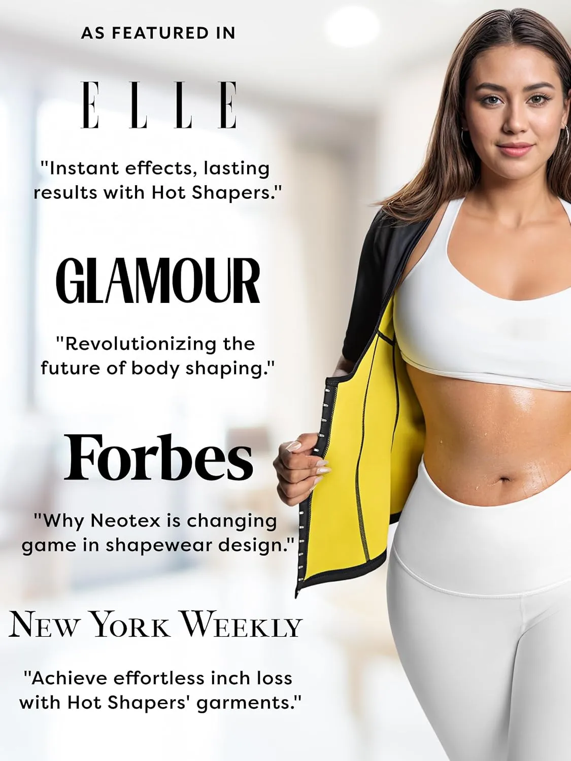 HOT SHAPERS Womens Sleeved Body Sculpting Kit - Waist Cincher with Sleeves & Waist Trainer for Full-Body Contouring