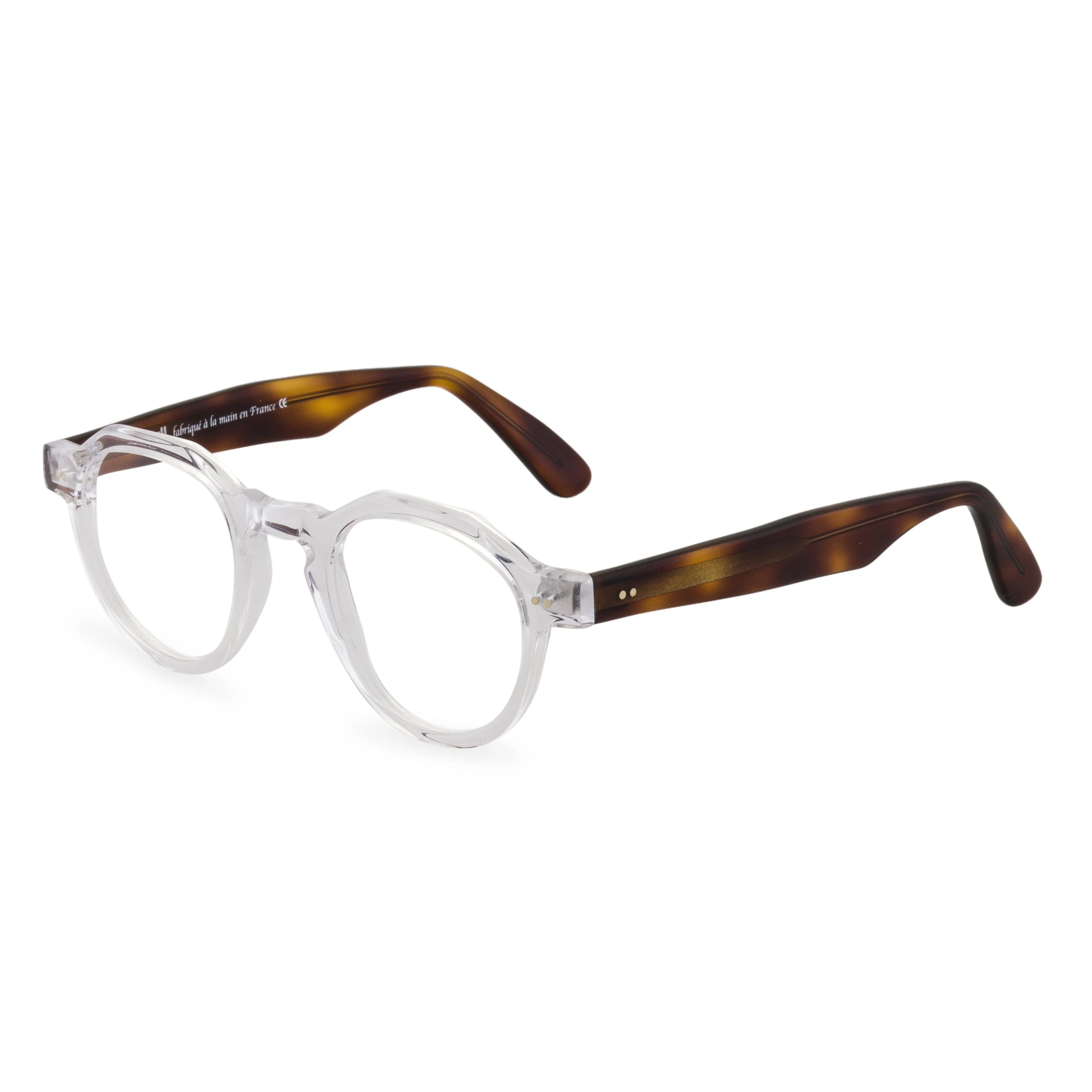Hugh Round Glasses - Crystal Demi