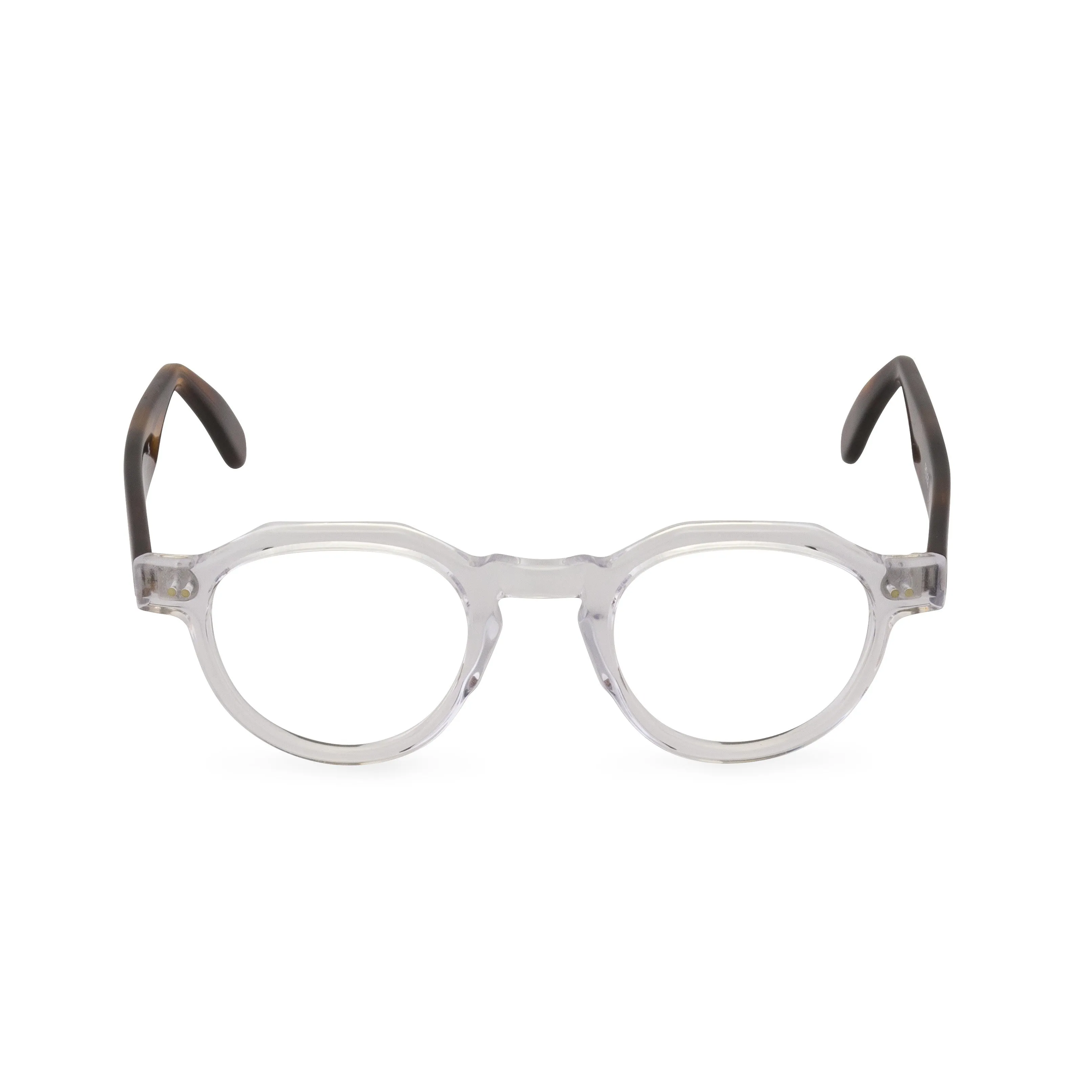 Hugh Round Glasses - Crystal Demi