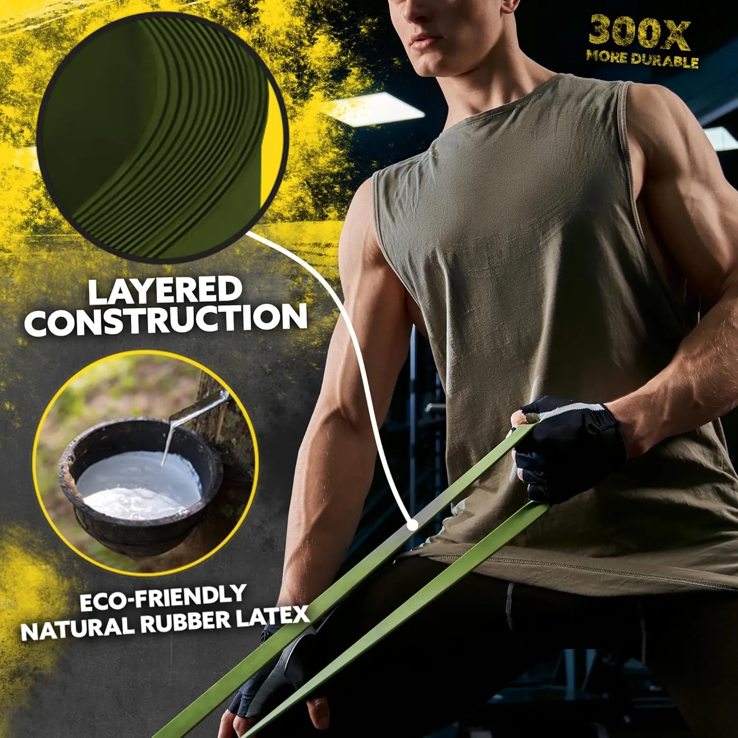 Long Resistance Bands for Working Out Men and Women - Set of 5 Pull-Up Bands, Rubber Handles and Door Anchor - Workout Bands Resistance for Men - Exercise Bands Resistance Bands Set