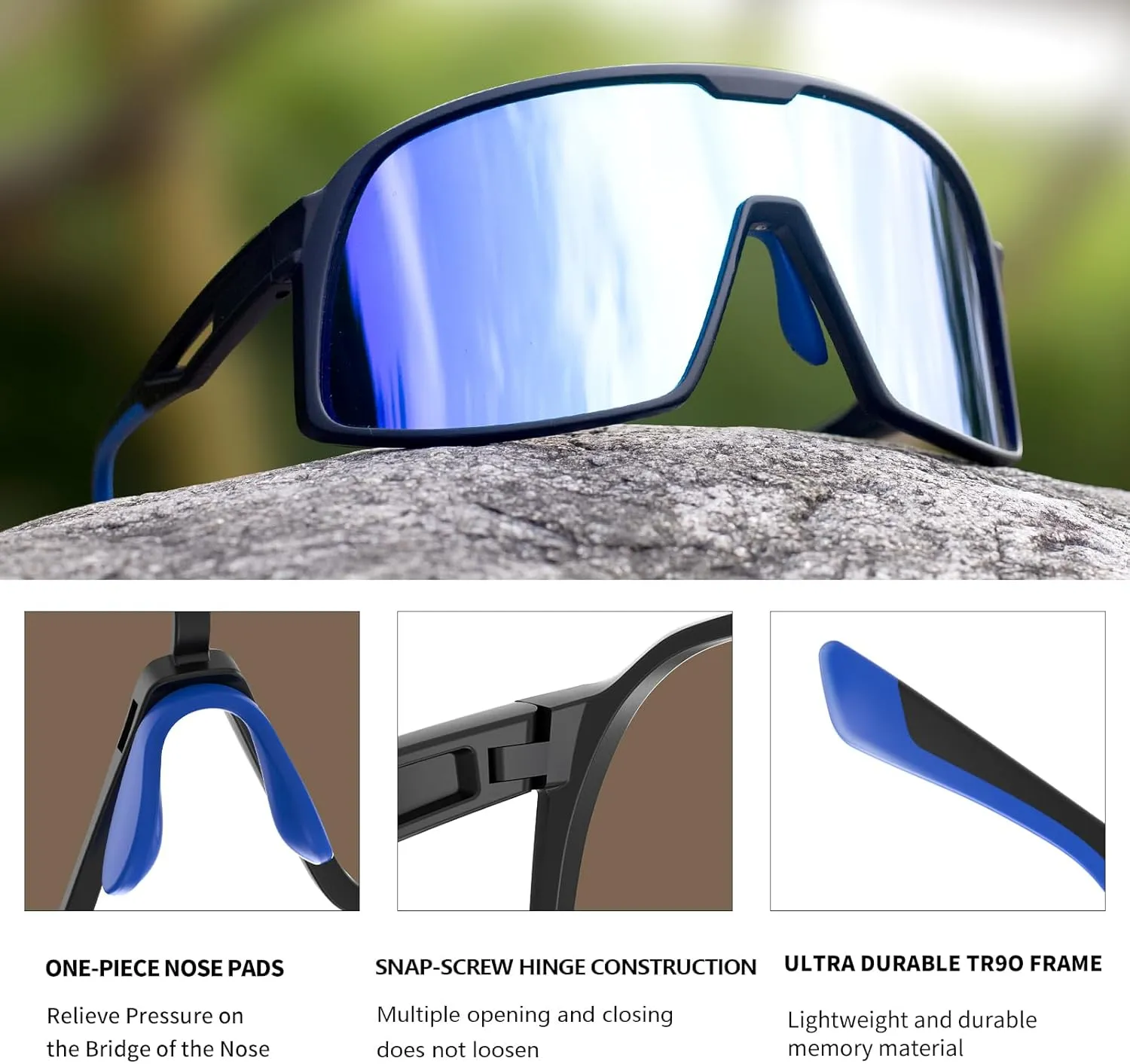 MAXJULI Polarized Cycling Sunglasses for Men Women, Windproof Outdoor Sports Running UV400 Protection Sun Glasses 8214