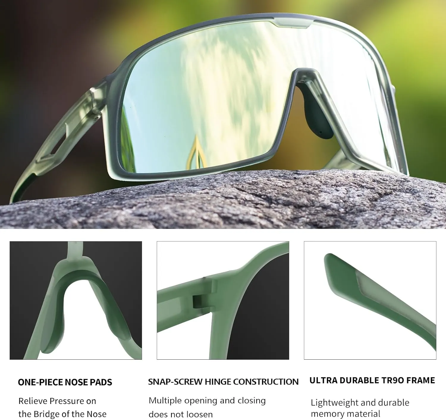 MAXJULI Polarized Cycling Sunglasses for Men Women, Windproof Outdoor Sports Running UV400 Protection Sun Glasses 8214