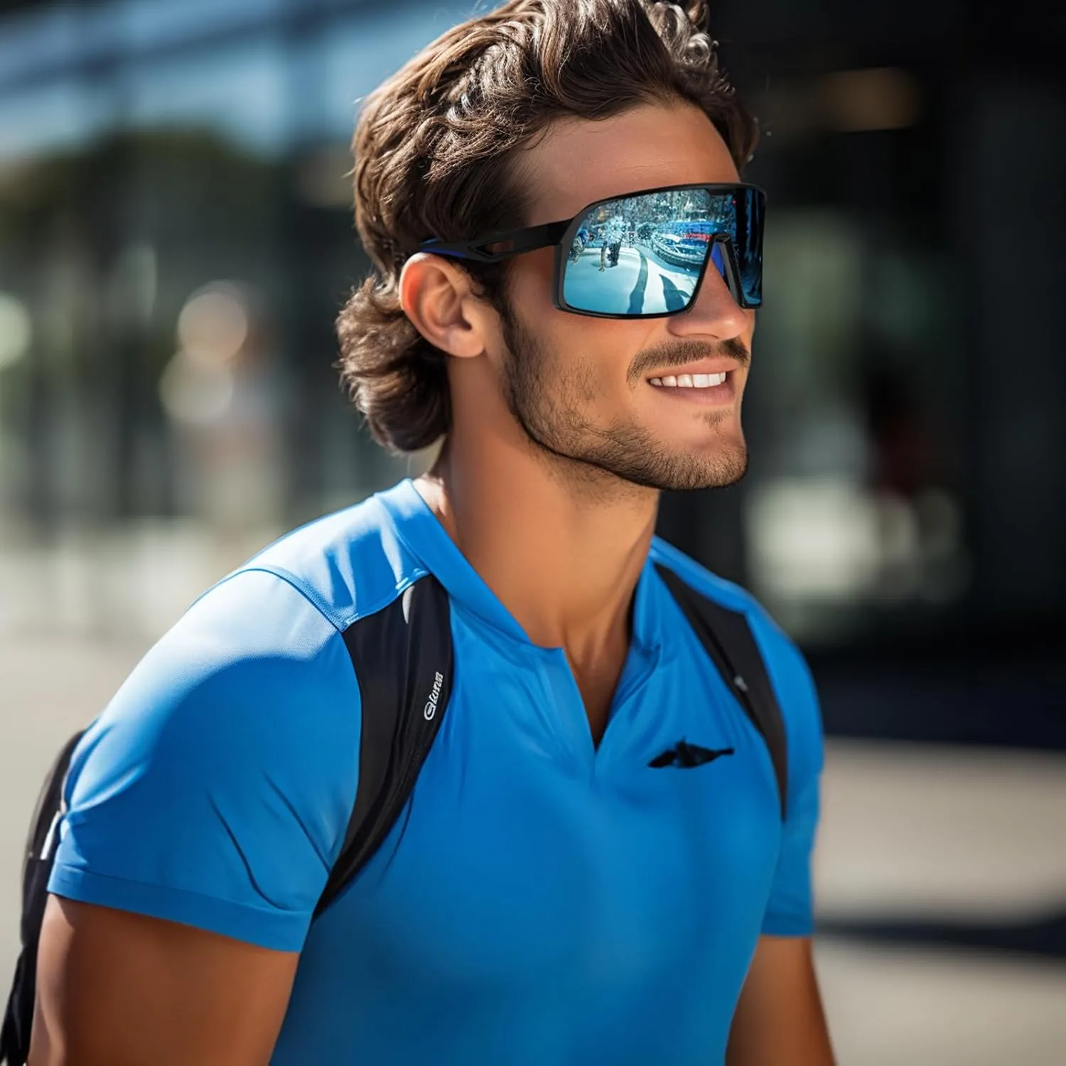 MAXJULI Polarized Cycling Sunglasses for Men Women, Windproof Outdoor Sports Running UV400 Protection Sun Glasses 8214