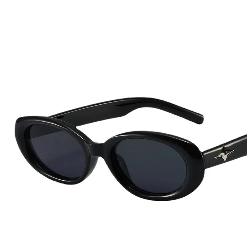 Men's Elliptic Oval Decoration Pentagram Form Stylish Fashion Sunglasses