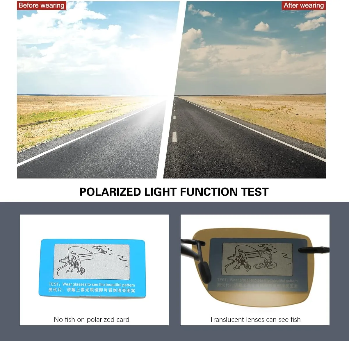 MIRYEA Rimless Polarized Sports Sunglasses for Men Women Driving Running Fishing Golf UV Blocking Glasses Eyeglasses Shades