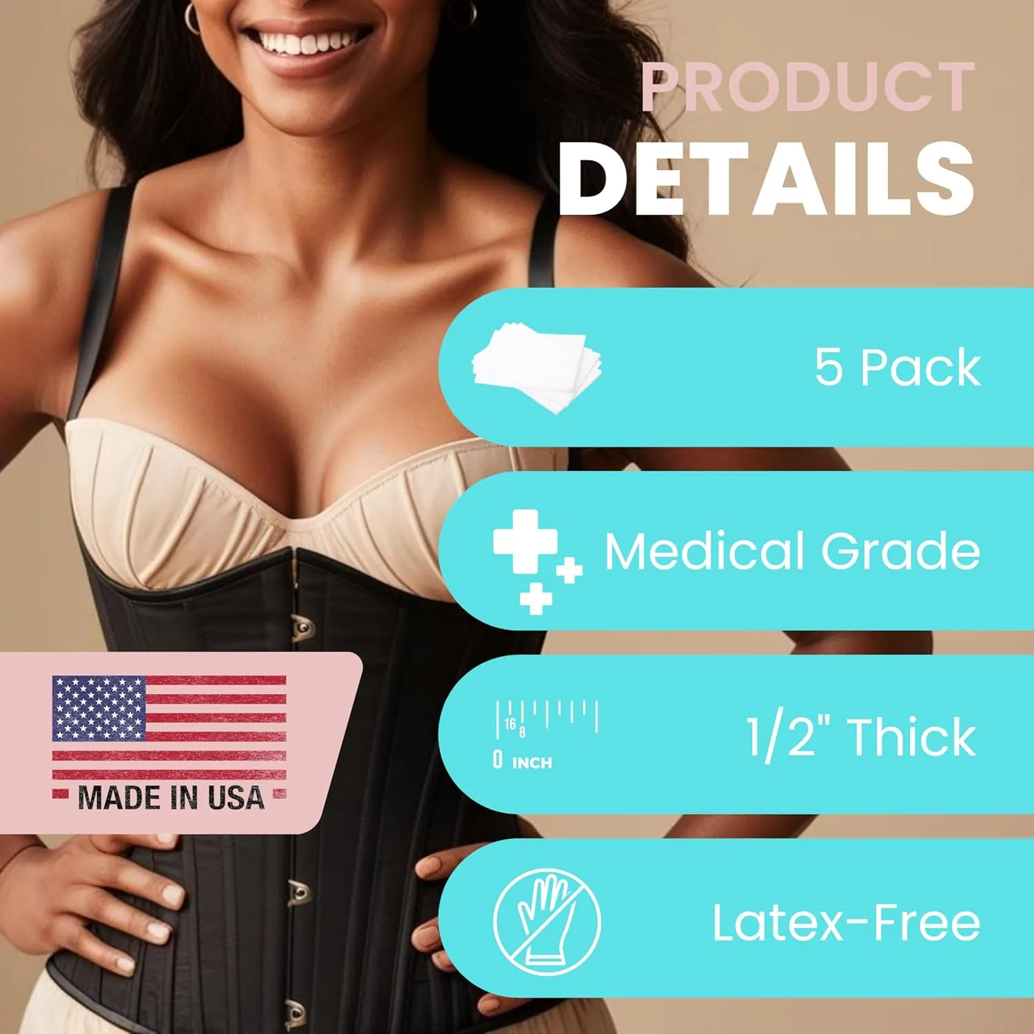 New Millennium Premium Lipo Foam Sheets (2 Pack) | USA Medical-Grade Compression Pads - Liposuction, BBL, Tummy Tuck | Reduce Swelling & Bruising | Use with Fajas, Ab Boards, Recovery Garments (8x11)