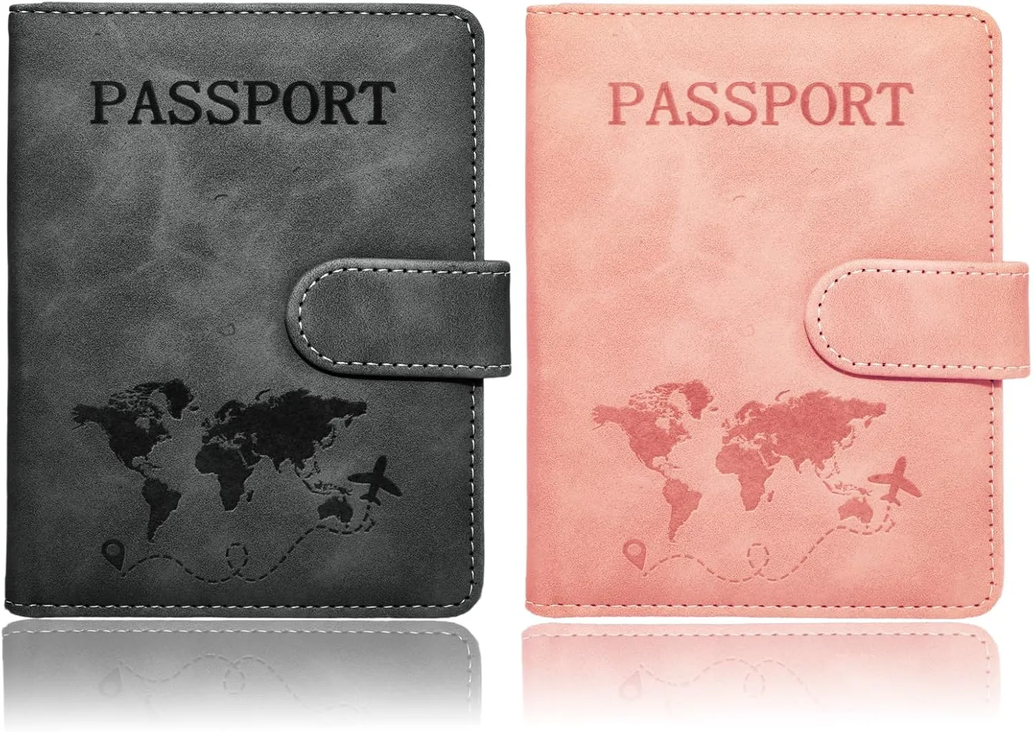 Passport Holder for Travel Essentials, 2 Pack Rfid Passport Cover for Women Men