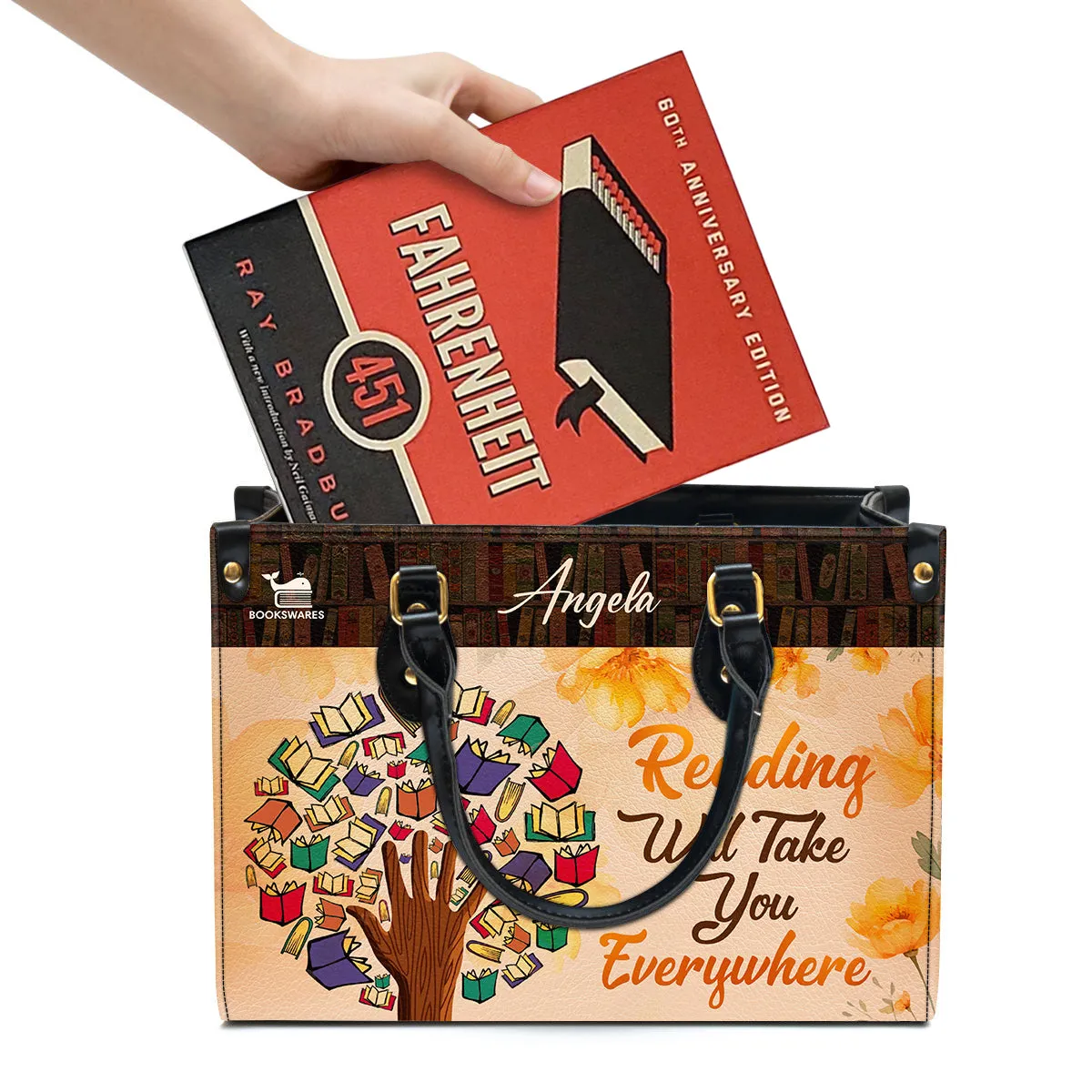 Reading Will Take You Everywhere Leather Handbag Book Lovers Gift LHB70