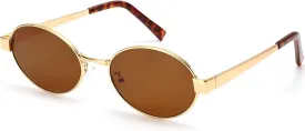 Retro Oval Sunglasses for Women Men Small Shade UV400 Protection Trendy Style