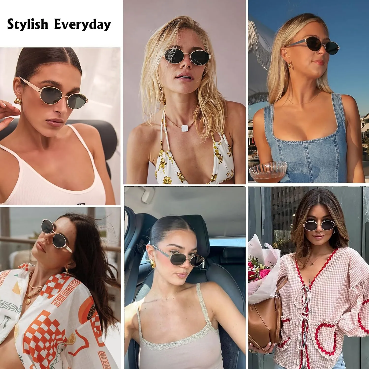 Retro Oval Sunglasses for Women Men Small Shade UV400 Protection Trendy Style