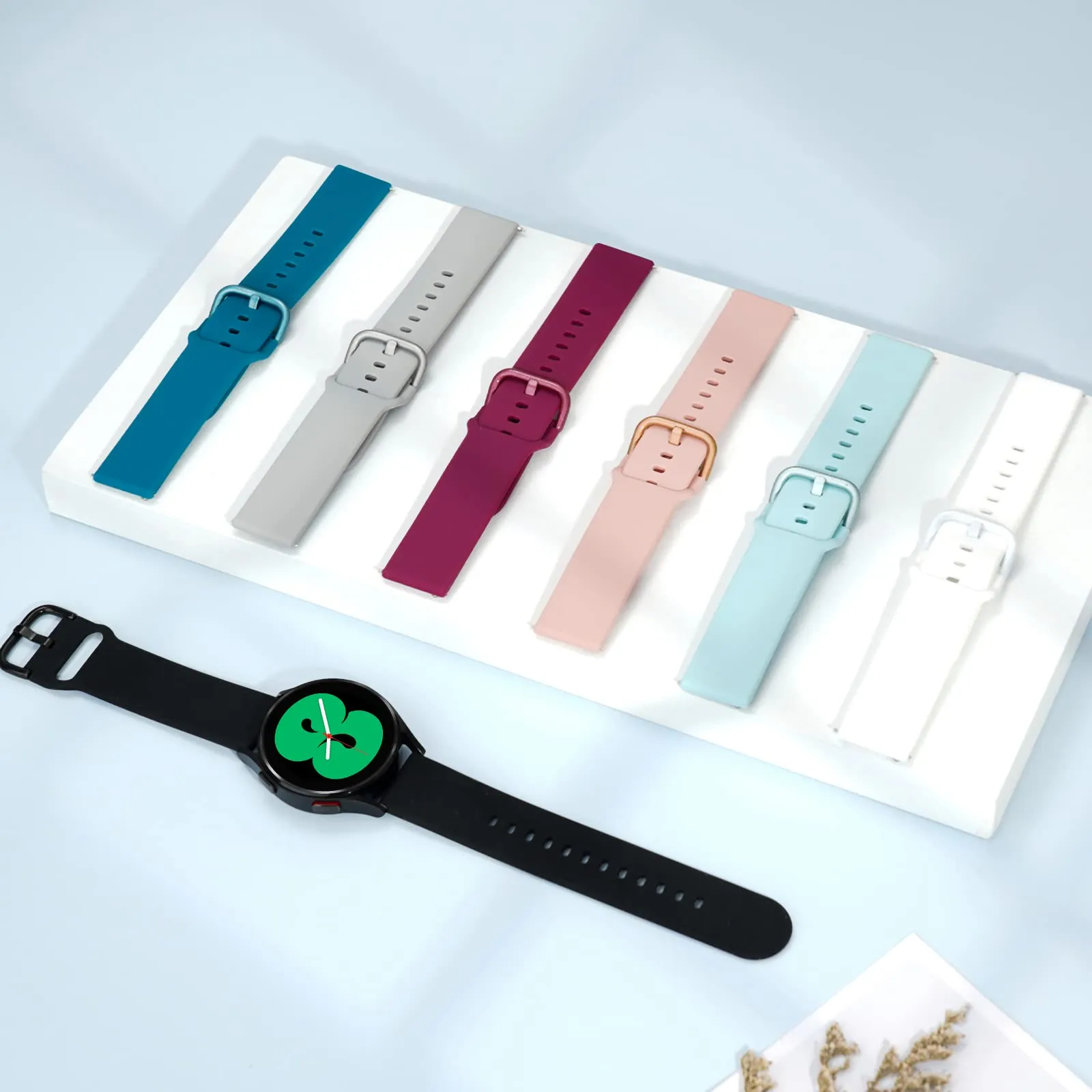 Samsung Galaxy Watch 4 40mm 44mm/Classic/Active 2 40mm 44mm/Galaxy Watch 3 41mm | Silicone Strap watch Band | Pink