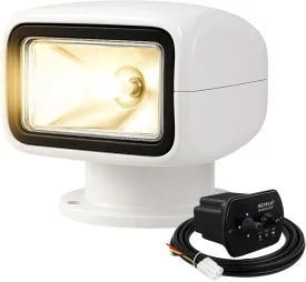 SEAFLO 02 Series 360 Rotating Remote Control Halogen Boat Searchlight  12V DC 50W, IP65 Waterproof, Beam Distance: 1266 FT (386m) - CE & Rohs Certified, (Candle Power: 175000cd, Voltage: 12V)