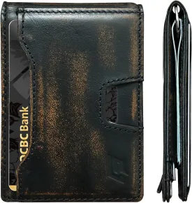 Slim Minimalist Wallet for Men- Money Clip Wallet | Bifold Men Wallets | RFID Blocking Wallet | Genuine Leather Wallets for Men | 12 Card Holder Mens Wallet | Mens Front Pocket wallet