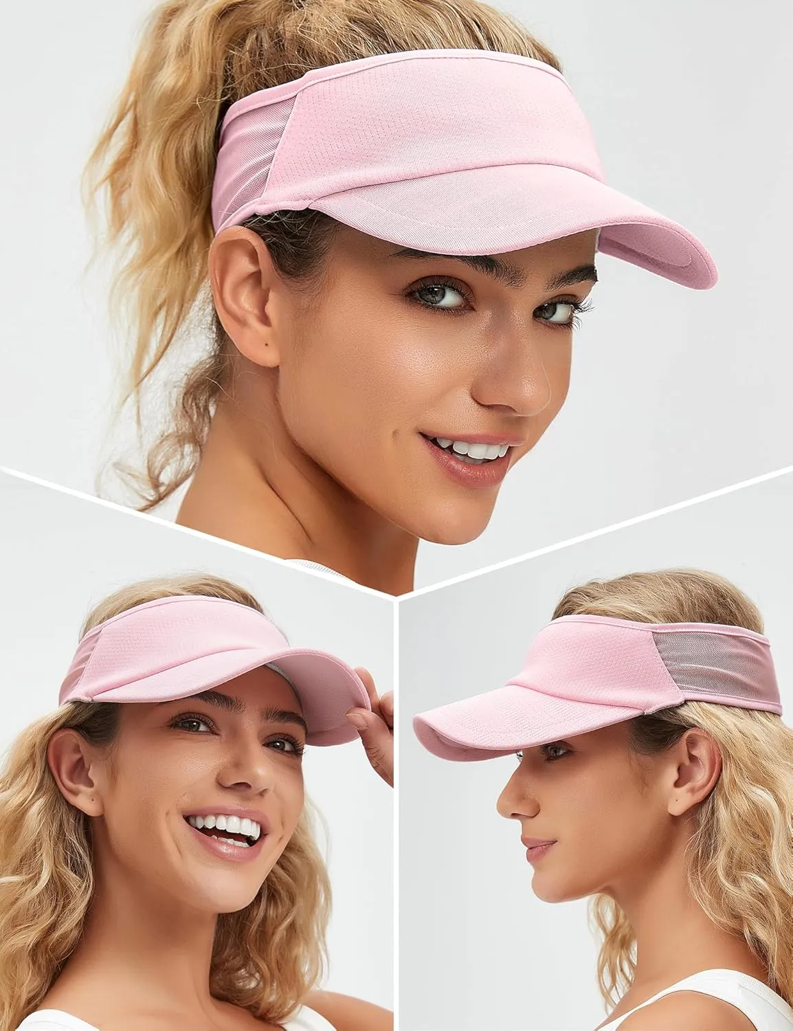 Sport Sun-Visor Hat Men Women Summer UV Protection, Lightweight Cooling Golf Running Tennis Sweat-Band Cap