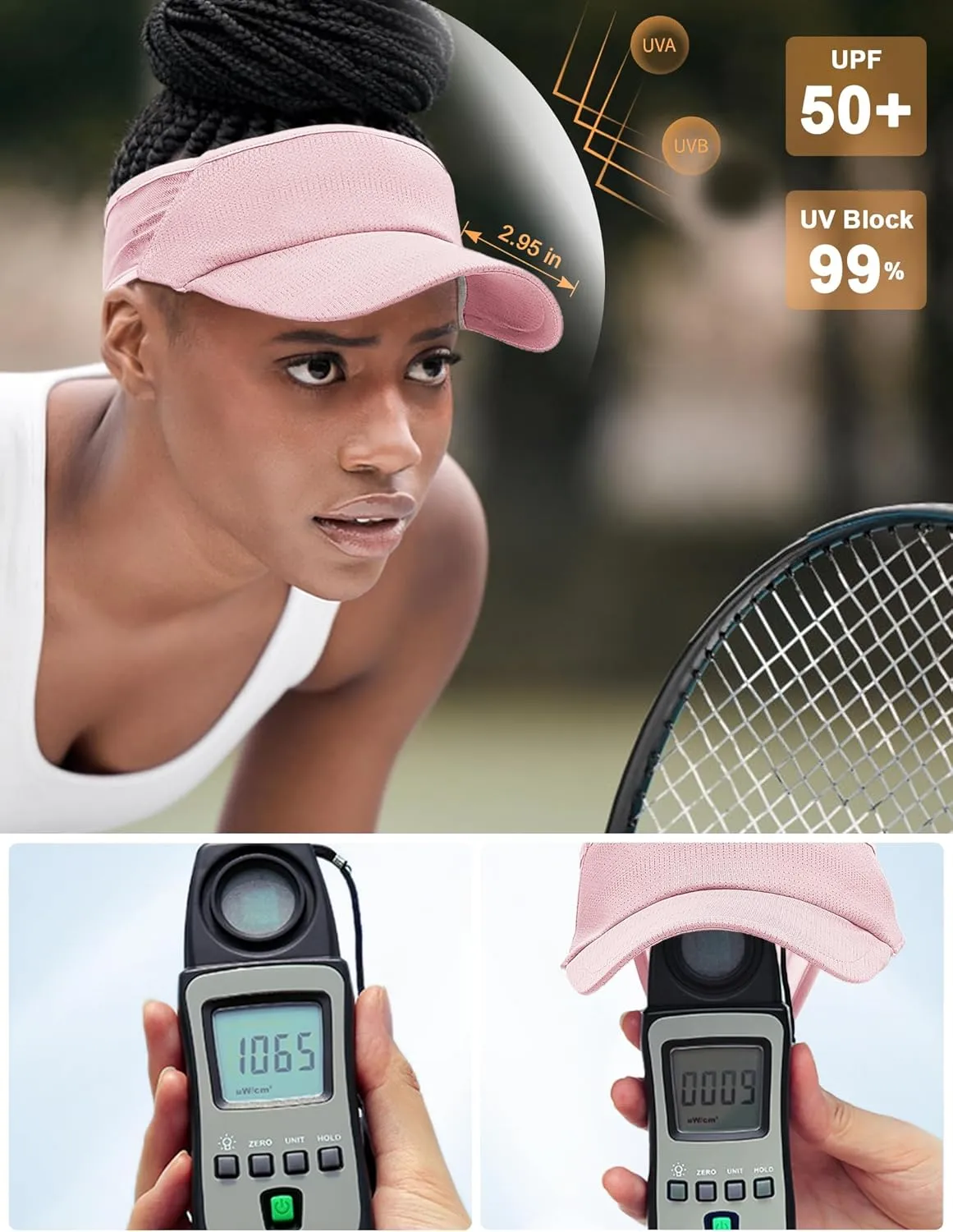 Sport Sun-Visor Hat Men Women Summer UV Protection, Lightweight Cooling Golf Running Tennis Sweat-Band Cap