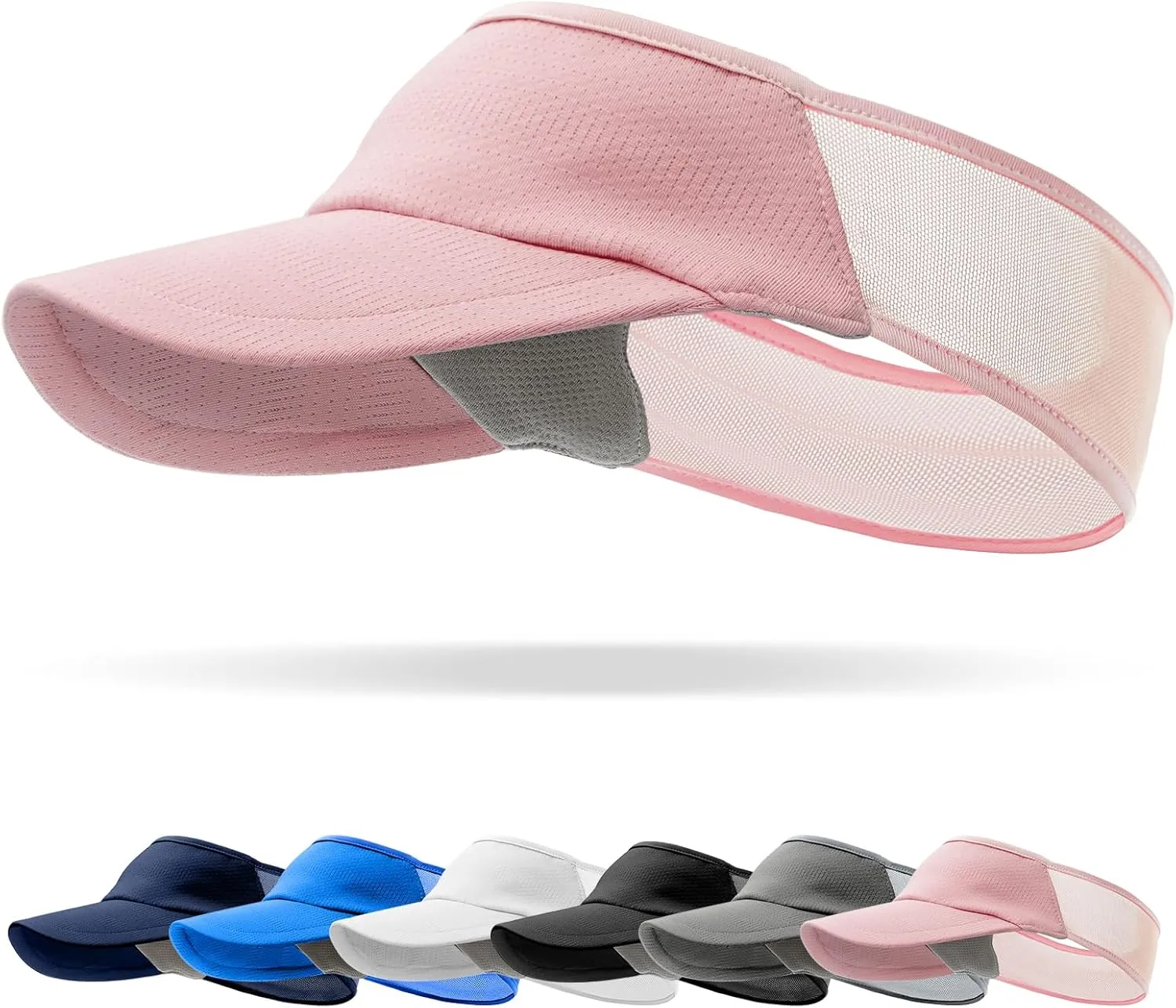 Sport Sun-Visor Hat Men Women Summer UV Protection, Lightweight Cooling Golf Running Tennis Sweat-Band Cap