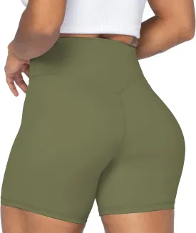 Sunzel No Front Seam High Waist Biker Shorts for Women, Squat Proof Yoga Workout Gym Bike Shorts